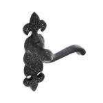 TSS Antique Black Scroll Lever On Plate Furniture