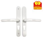 TSS Lever Lever UPVC Multipoint Door Handles - 48mm PZ - Sprung - 200mm Screw Centres