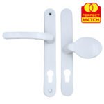 TSS Lever Moveable Pad Offset UPVC Multipoint Door Handles - 92/62mm PZ - Sprung - 215mm Screw Centres