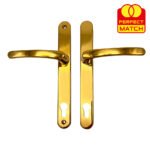 TSS Lever Lever UPVC Multipoint Door Handles - 117mm PZ - Sprung - 237mm Screw Centres - 267mm Backplate