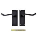 TSS Black Victorian Scroll Lever On Plate Furniture